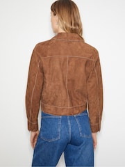 Monsoon Brown Iris Crop Suede Jacket - Image 2 of 5