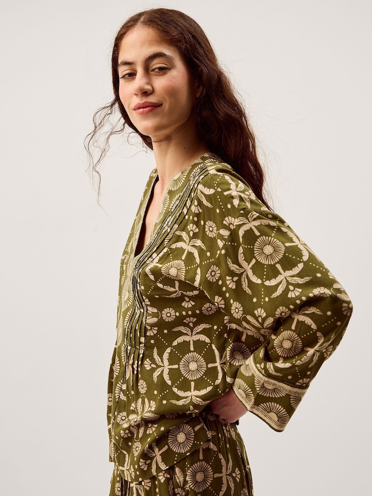 Monsoon Thalia V-Neck Floral Print Top - תמונה 2 מתוך 5