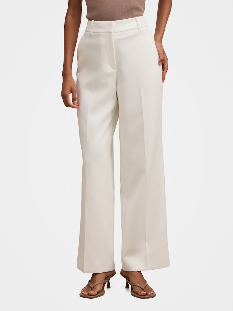 Forever New White Ada Petite Straight Leg Trousers - Image 1 of 5