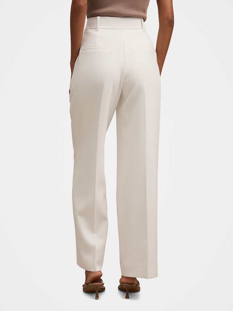 Forever New White Ada Petite Straight Leg Trousers - Image 2 of 5