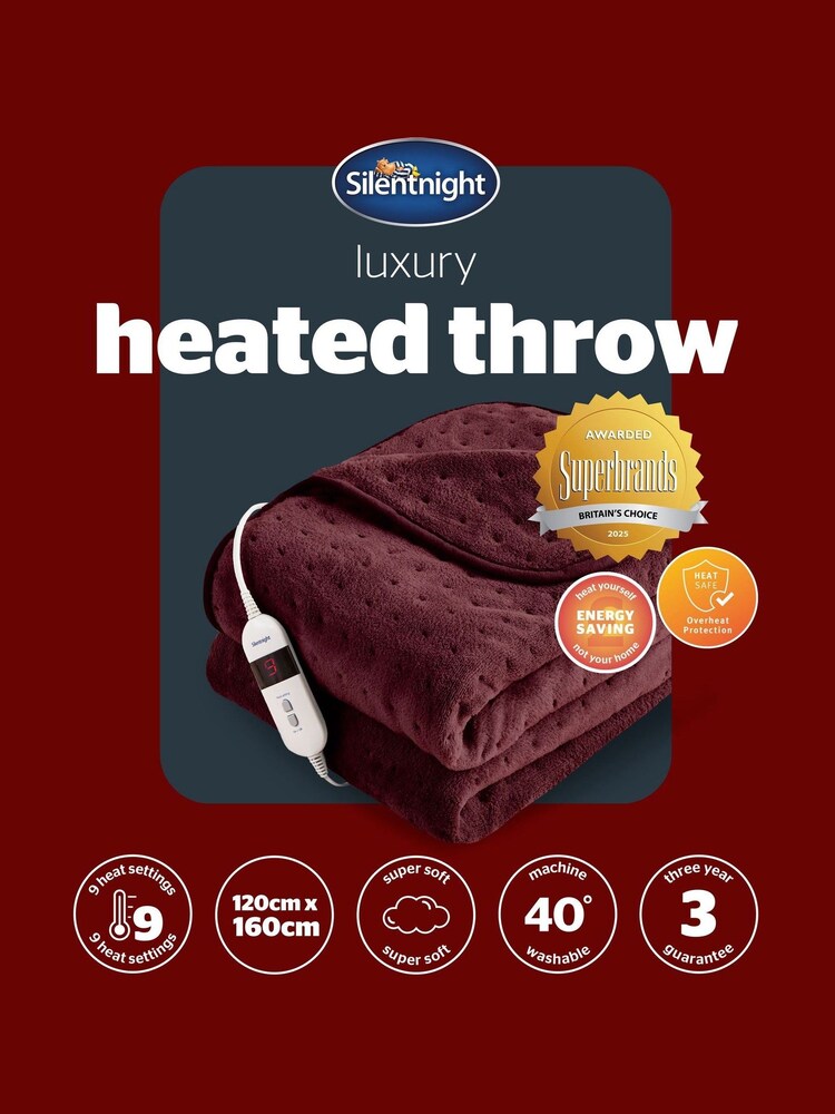 Silentnight Berry Luxury 9-Heat Setting Heated Throw - Image 9 of 9