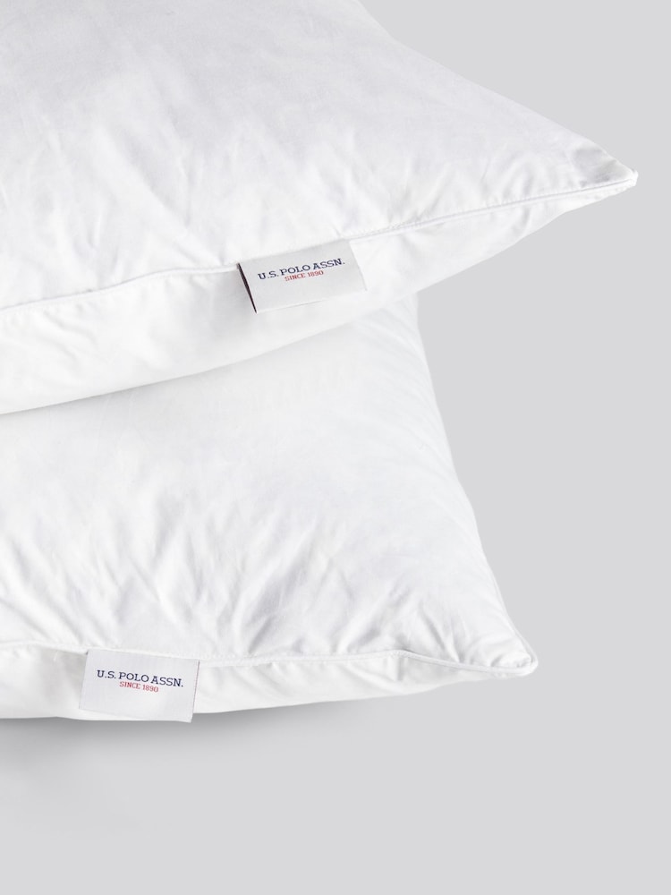 Us Polo Assn Luxury Duck Feather Pillow Pair - Image 4 of 4
