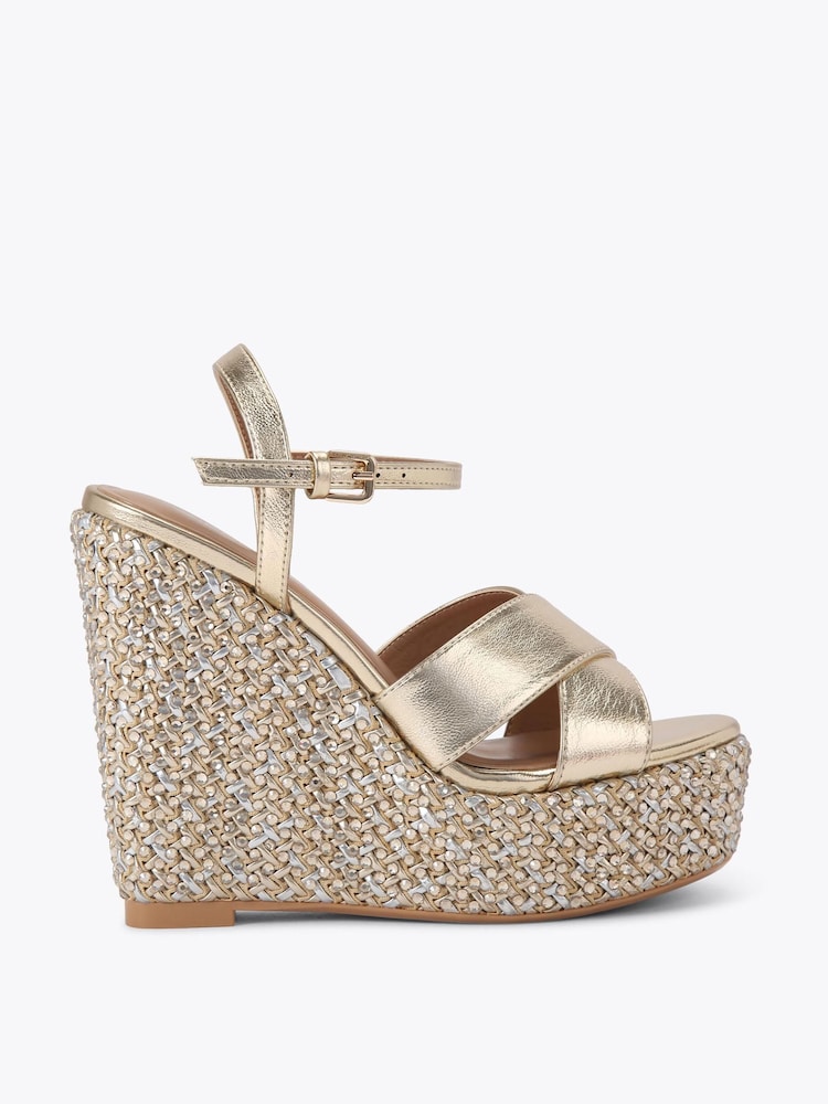 KG Kurt Geiger Gold Songbird Sandals - Image 2 of 5