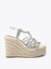 KG Kurt Geiger Silver Perla Wedge Sandals - Image 2 of 5