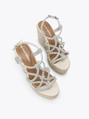 KG Kurt Geiger Silver Perla Wedge Sandals - Image 3 of 5