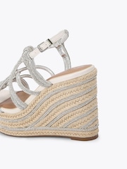 KG Kurt Geiger Silver Perla Wedge Sandals - Image 4 of 5