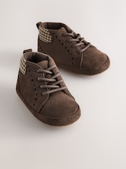 Chocolate Brown Lace Up Baby Boots (0-2mths) - Image 1 of 5