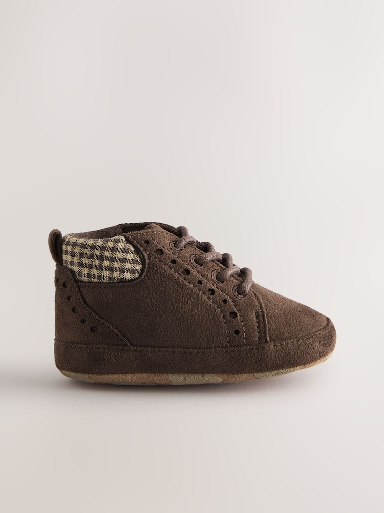 Chocolate Brown Lace Up Baby Boots (0-2mths) - Image 2 of 5 Chocolate Brown Lace Up Baby Boots (0-2mths) - Image 2 of 5