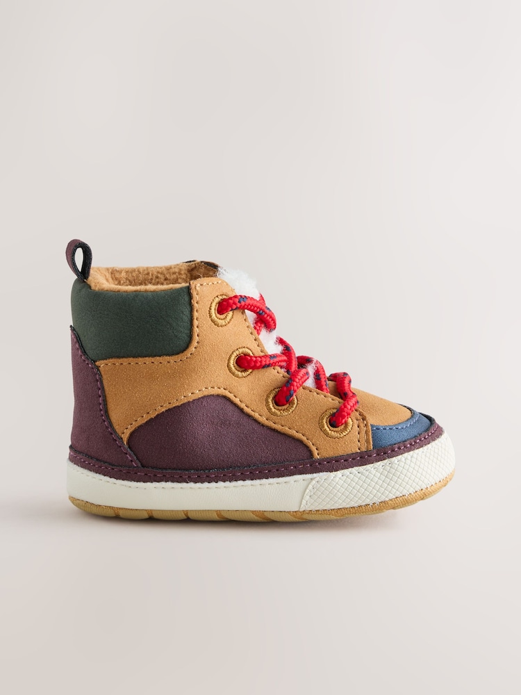 Tan Brown Lace Up Baby Hiker Boots (0-2mths) - Image 2 of 5
