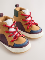 Tan Brown Lace Up Baby Hiker Boots (0-2mths) - Image 3 of 5