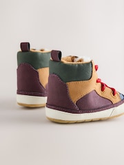 Tan Brown Lace Up Baby Hiker Boots (0-2mths) - Image 4 of 5