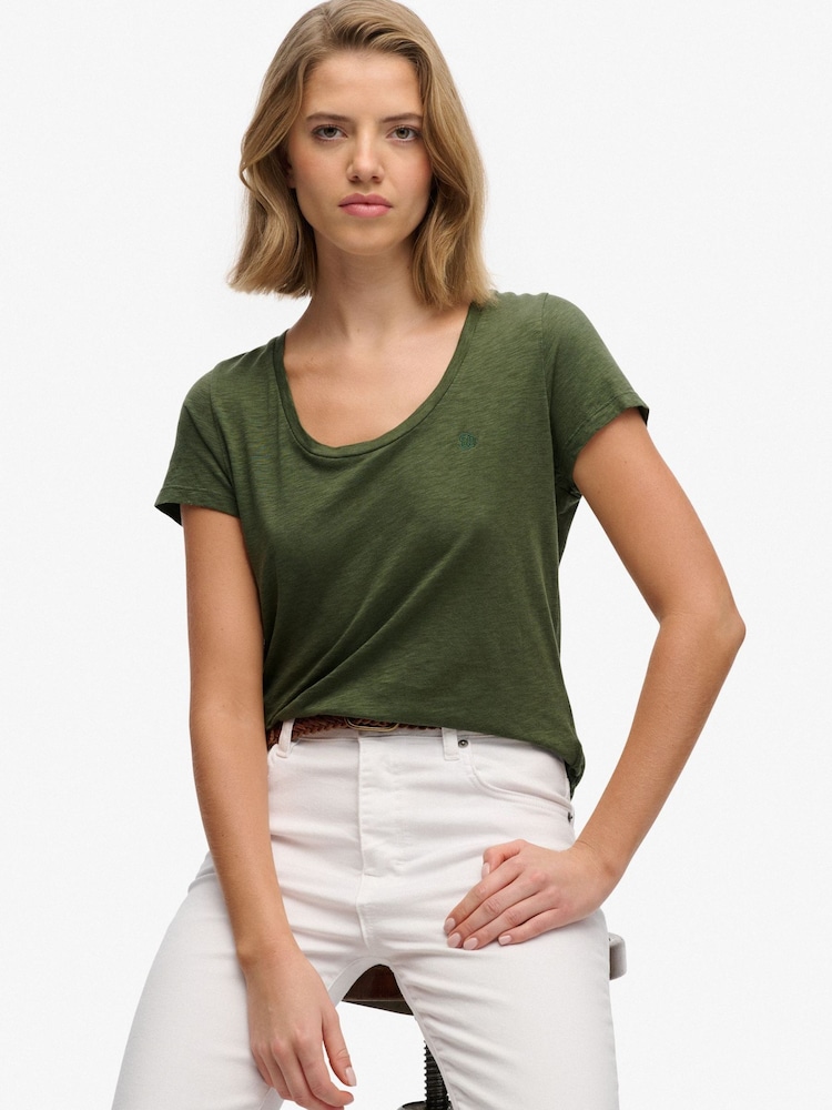 Superdry Green Studios Scoop Neck T-Shirt - Image 1 of 7