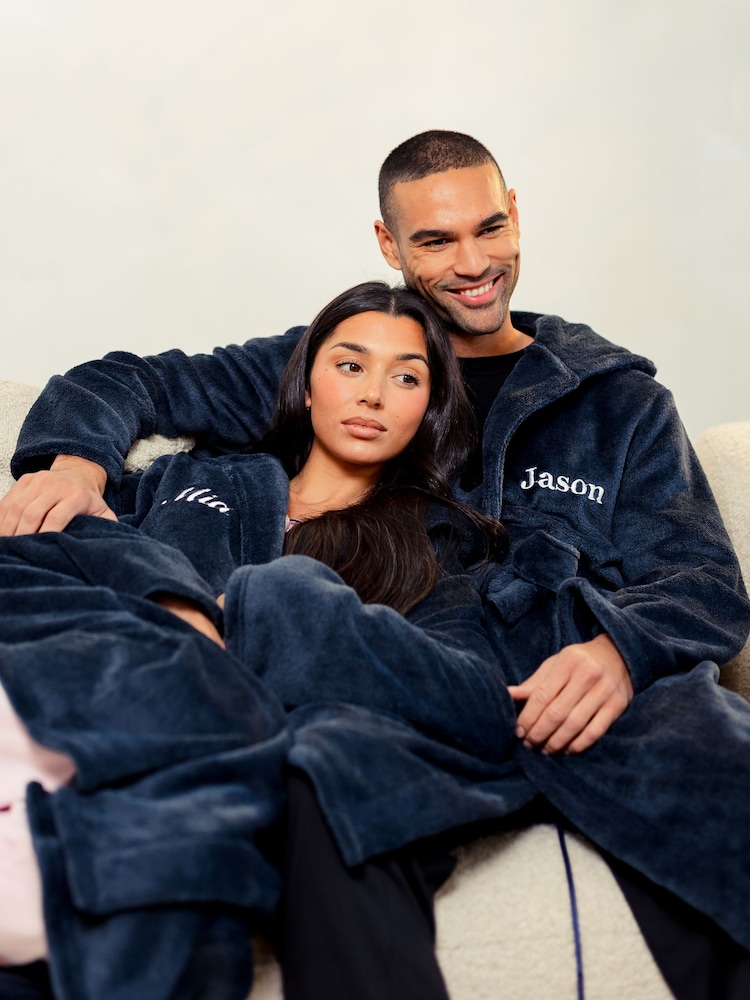 Personalised Two Tone Maxi Dressing Gown - Image 1 of 3 Personalised Two Tone Maxi Dressing Gown - Image 1 of 3