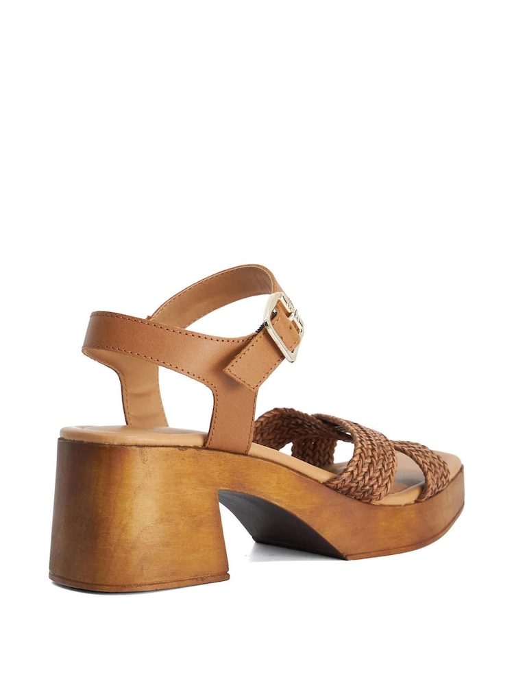 Dune London Brown Janko Block Heeled Sandals - Image 2 of 6