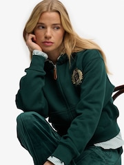Superdry Green Country Club Zip Hoodie - Image 4 of 5