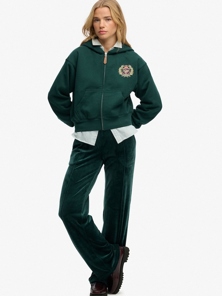 Superdry Green Country Club Zip Hoodie - Image 5 of 5