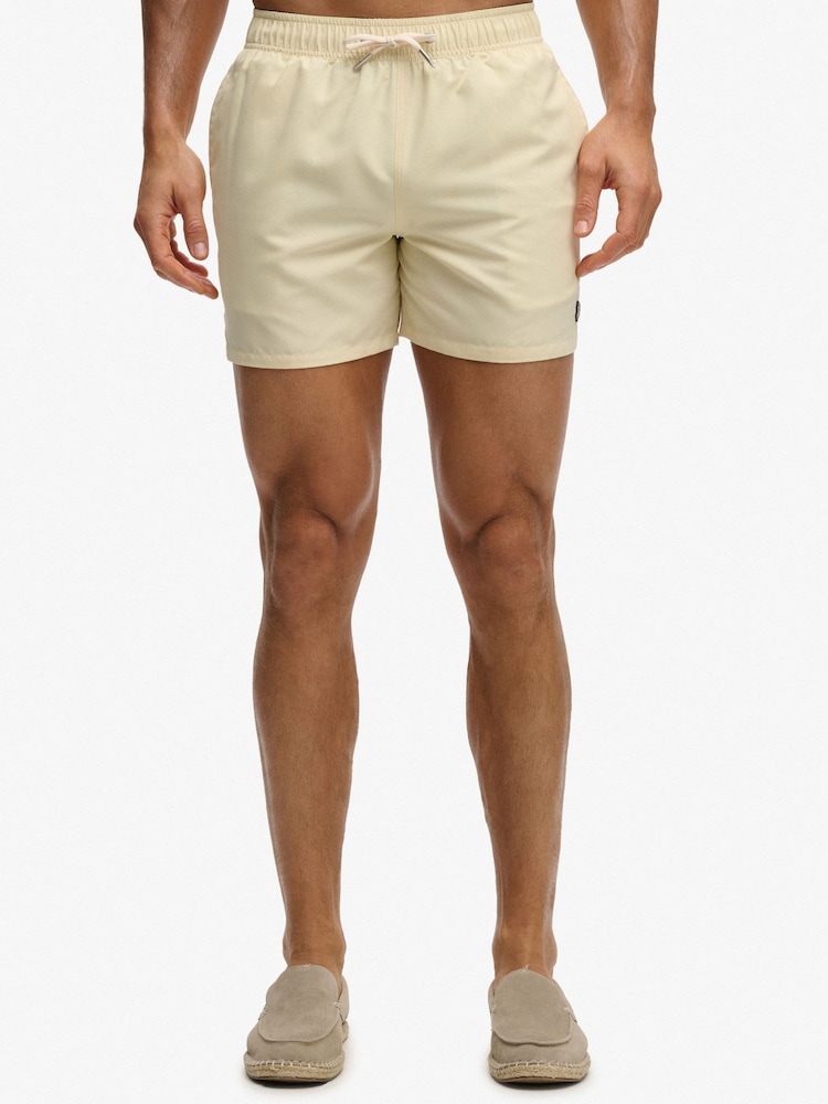 Superdry Yellow Embroidered Logo 15- Inch Swim Shorts - Image 1 of 10