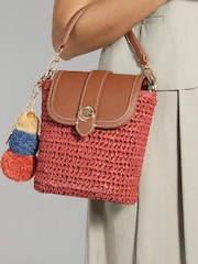 Dune London Red Dimple Cross-Body Bag - Image 1 of 6