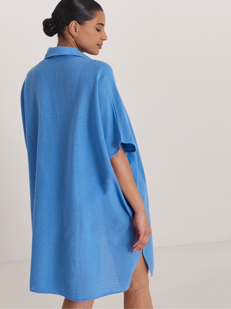 Simply Be Blue Beach to Beach Button Up Shirt - Image 2 of 4