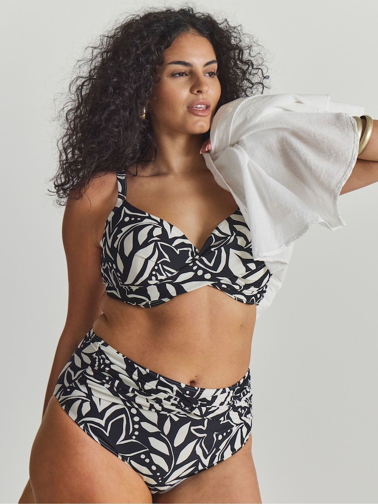 Simply Be Black Magisculpt Twist Front High Waist Bikini Bottoms - Image 1 of 4