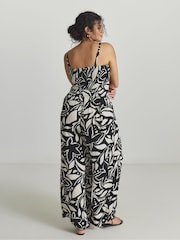 Simply Be Black Magisculpt Shirred Beach Jumpsuit - Image 2 of 4