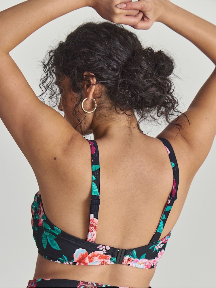 Simply Be Black Magisculpt V Wire Bandeau Bikini Top - Image 2 of 4