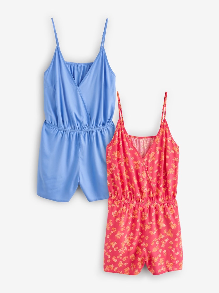 Simply Be Red Value Beach Playsuits 2 Pack - Image 1 of 3