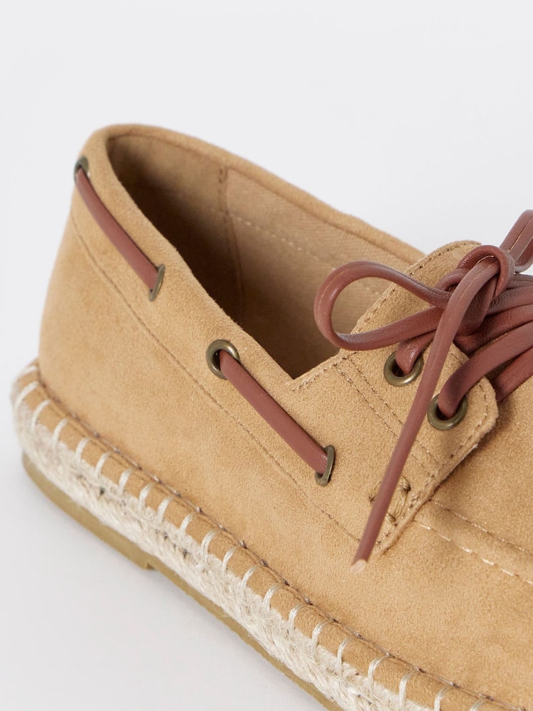 Simply Be Nude Extra Wide Fit Boat Shoe Espadrilles - Image 4 of 4