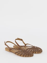 بيج - Simply Be Plaited Woven Flat Sandals - Image 3 of 4