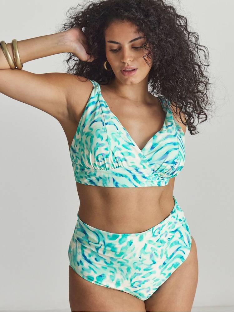 Simply Be Blue Magisculpt Fold Over Bikini Briefs - Image 1 of 4