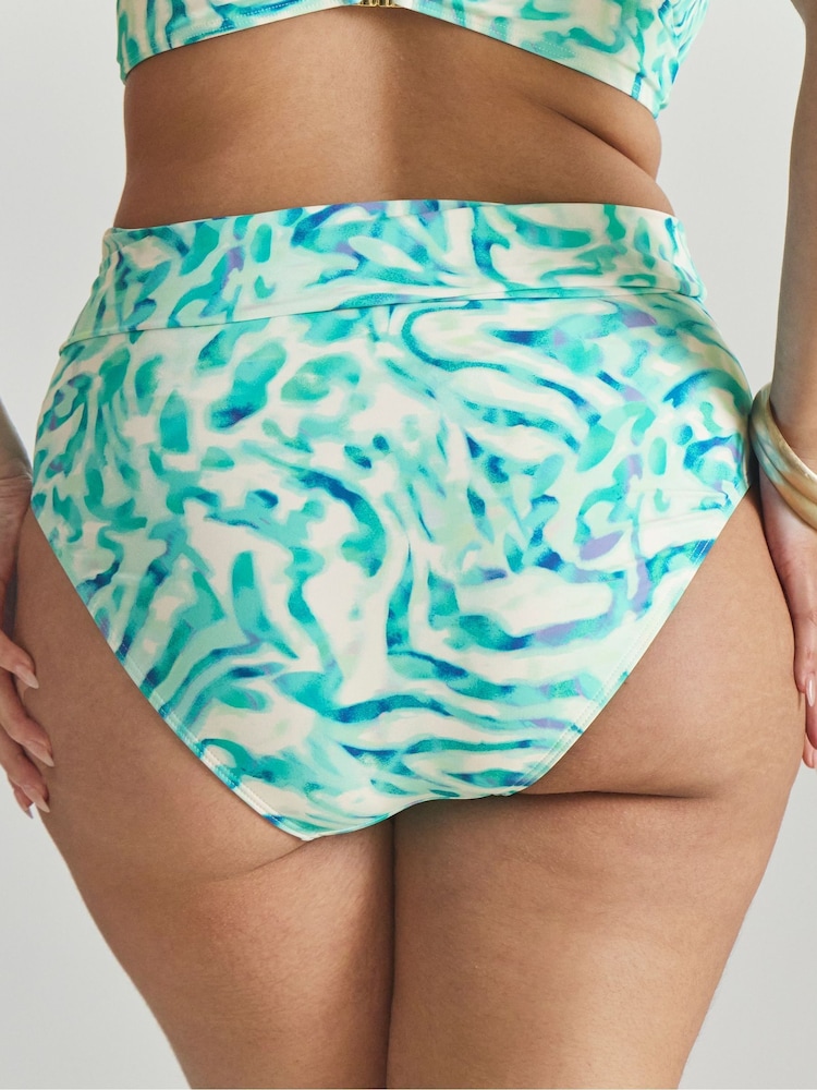 Simply Be Blue Magisculpt Fold Over Bikini Briefs - Image 2 of 4