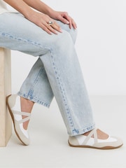 أبيض - Simply Be Ballet Trainers With Strap - Image 1 of 4