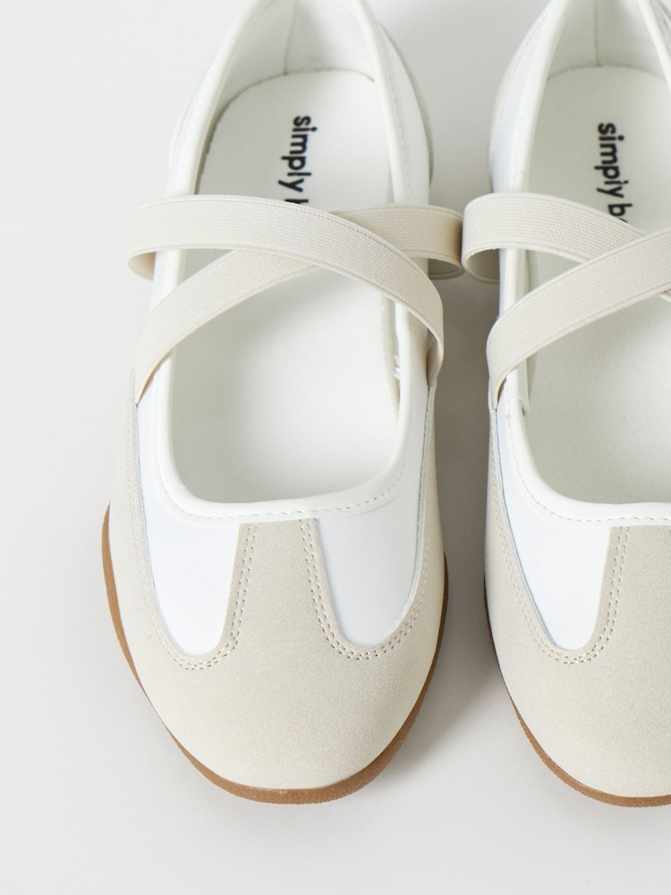 أبيض - Simply Be Ballet Trainers With Strap - Image 4 of 4