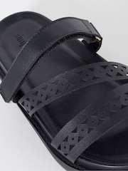 Simply Be Black Wide Fit Laser Cut Detail Footbed Sandals - Image 4 of 4