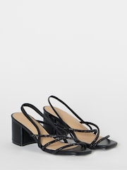Simply Be Black Wide Fit Strappy Low Block Heels Sandals - Image 3 of 4