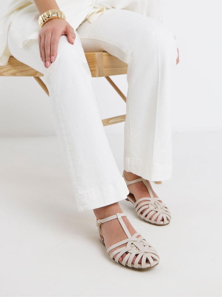 Simply Be Natural Extra Wide Fit Woven Fisherman Sandals - Image 1 of 4 Simply Be Natural Extra Wide Fit Woven Fisherman Sandals - Image 1 of 4