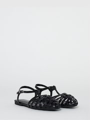 Simply Be Black Wide Fit Woven Fisherman Sandals - Image 2 of 4