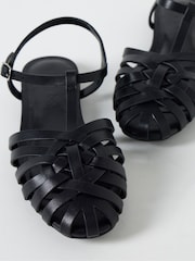 Simply Be Black Wide Fit Woven Fisherman Sandals - Image 4 of 4