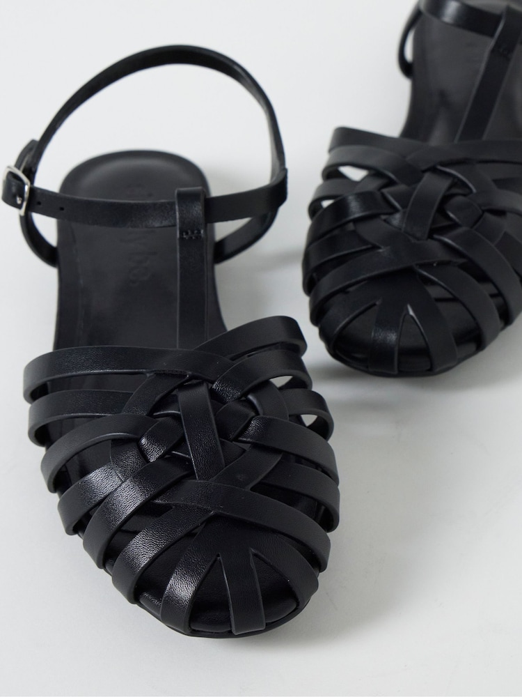 Simply Be Black Wide Fit Woven Fisherman Sandals - Image 4 of 4