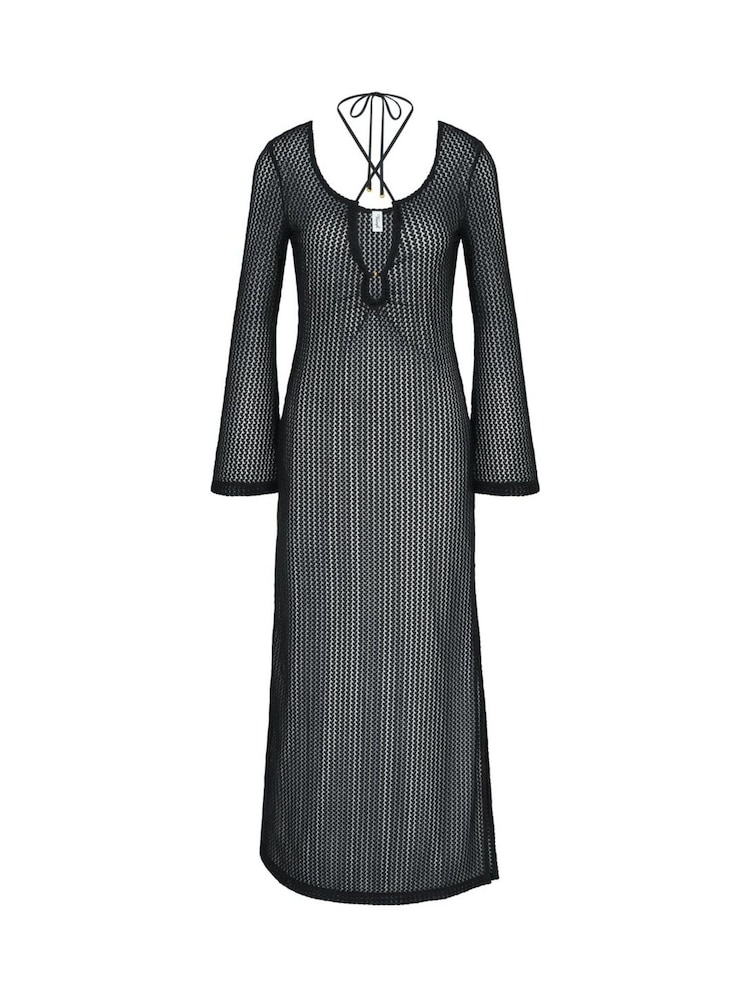 Schwarz - Triumph Beach My Wear Long Sleeved Crochet Long Dress - Bild 5 von 5