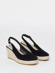 Simply Be Black Extra Wide Fit Espadrille Wedge Slingback Shoes - Image 3 of 4