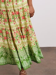 Joanna Hope Green Moss Crepe Tiered Dress - Image 4 of 4