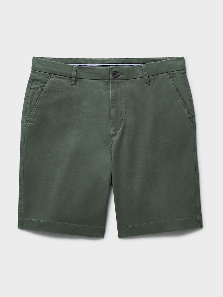 Crew Clothing Company Green Classic Bermuda Cotton Stretch Chino Shorts - Image 5 of 5