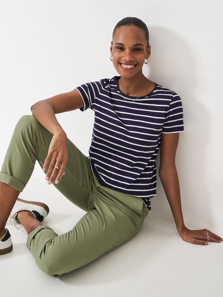 Niebieski - Crew Clothing Company Breton T-Shirt - Obraz 1 z 6