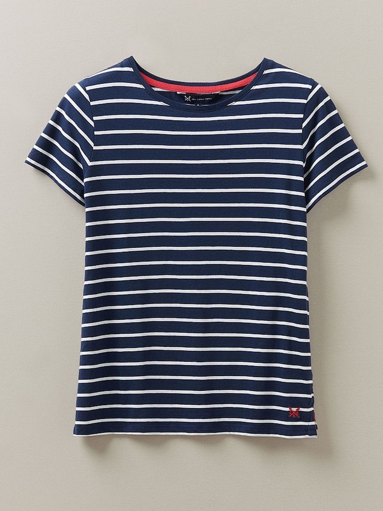 Niebieski - Crew Clothing Company Breton T-Shirt - Obraz 6 z 6