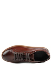 Jones Bootmaker Dark Brown Regular Fit Mens Simon Leather Trainers - Image 6 of 6