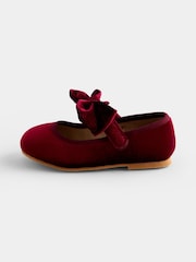 JoJo Maman Bébé Burgundy Velvet Ballet Shoes - Image 3 of 4