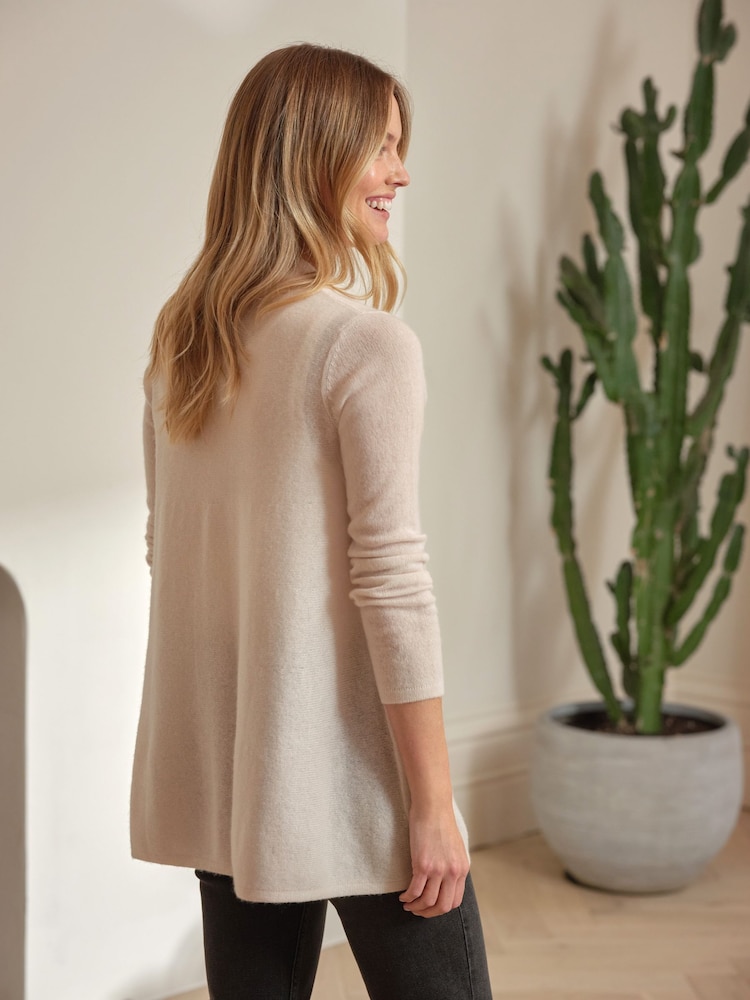 Pure Collection Cream Gassato Swing Long Sleeve Cardigan - Image 2 of 3