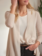 Pure Collection Cream Gassato Swing Long Sleeve Cardigan - Image 3 of 3