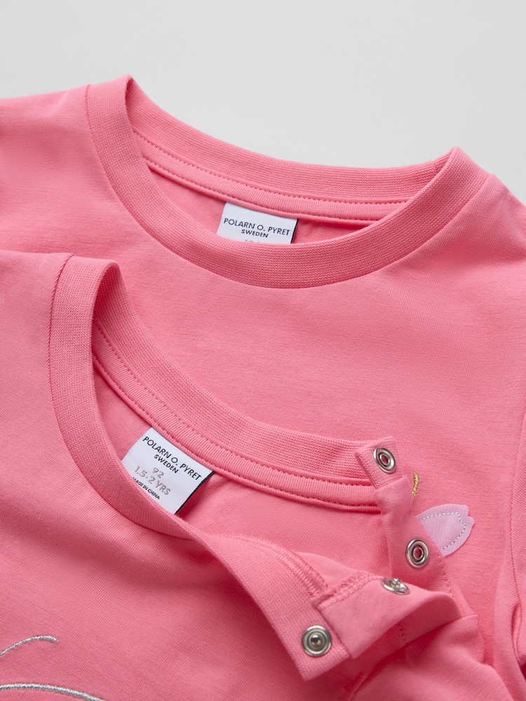 Polarn O. Pyret Pink Printed T-Shirt - Image 3 of 3